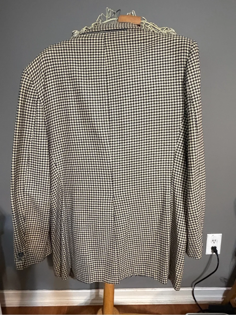 Vintage 60s/70s Stanley Blacker for The Hub Ltd. - 100% Cashmere Houndstooth Spo